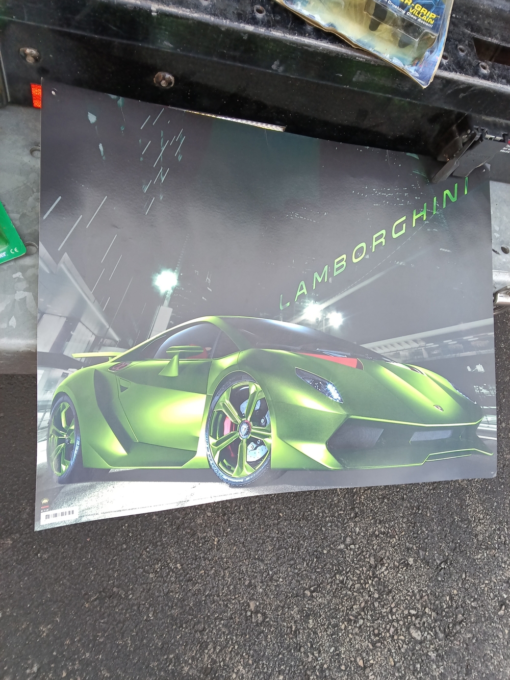 Lamborghini Metallic Lime Green Supercar Poster